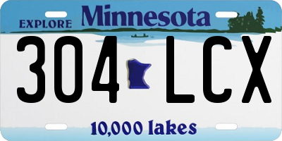 MN license plate 304LCX