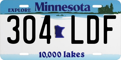MN license plate 304LDF