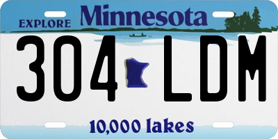 MN license plate 304LDM