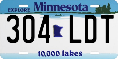 MN license plate 304LDT