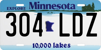 MN license plate 304LDZ
