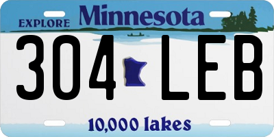 MN license plate 304LEB