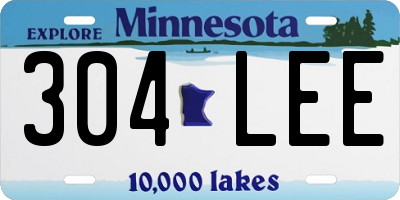 MN license plate 304LEE