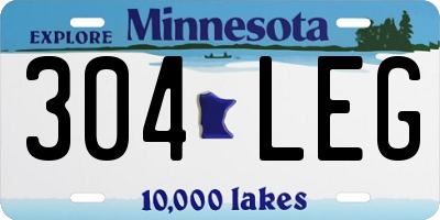 MN license plate 304LEG