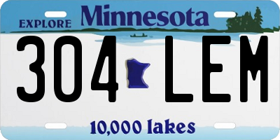 MN license plate 304LEM