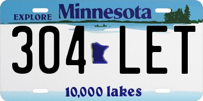MN license plate 304LET