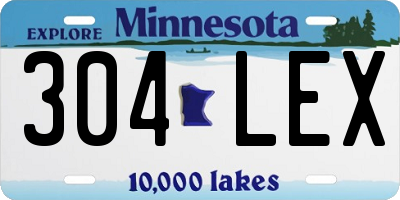 MN license plate 304LEX