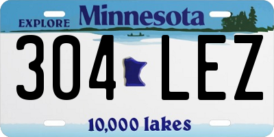 MN license plate 304LEZ
