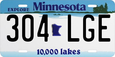 MN license plate 304LGE