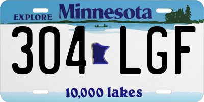 MN license plate 304LGF