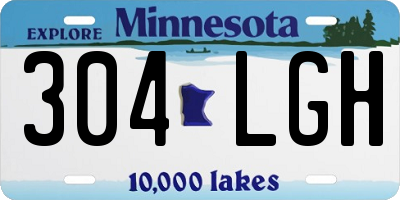MN license plate 304LGH