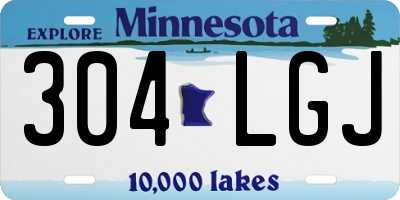 MN license plate 304LGJ