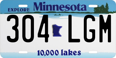 MN license plate 304LGM