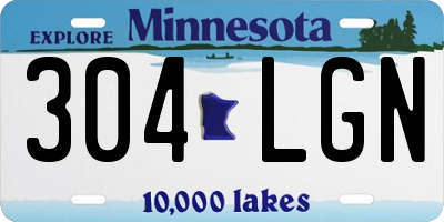 MN license plate 304LGN
