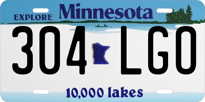 MN license plate 304LGO