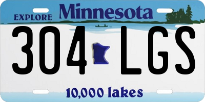 MN license plate 304LGS