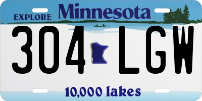 MN license plate 304LGW