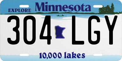MN license plate 304LGY