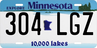 MN license plate 304LGZ