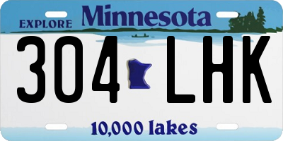 MN license plate 304LHK
