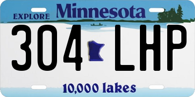 MN license plate 304LHP