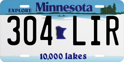 MN license plate 304LIR