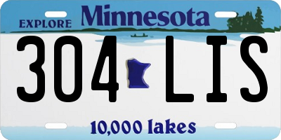 MN license plate 304LIS
