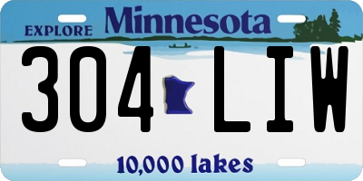 MN license plate 304LIW