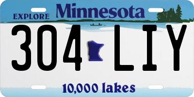 MN license plate 304LIY