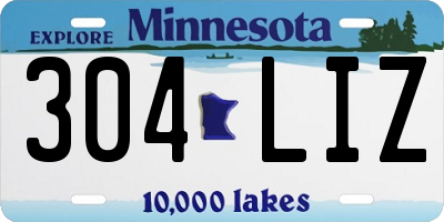 MN license plate 304LIZ
