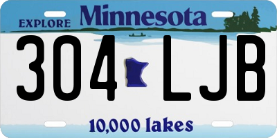 MN license plate 304LJB