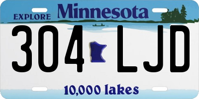 MN license plate 304LJD