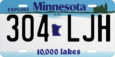 MN license plate 304LJH