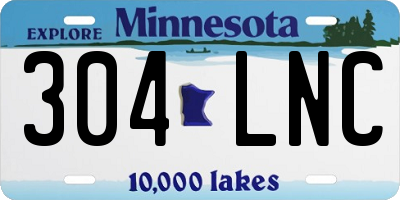 MN license plate 304LNC