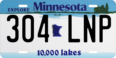 MN license plate 304LNP