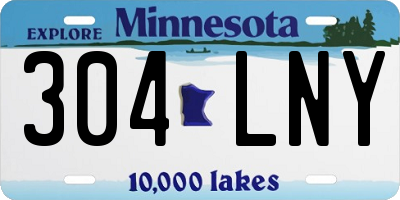 MN license plate 304LNY
