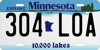 MN license plate 304LOA