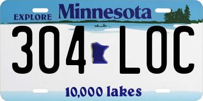MN license plate 304LOC