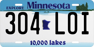 MN license plate 304LOI