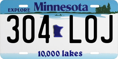 MN license plate 304LOJ