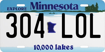 MN license plate 304LOL