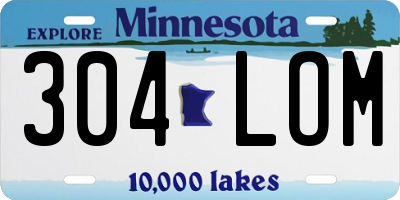 MN license plate 304LOM