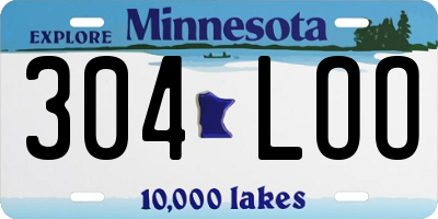 MN license plate 304LOO