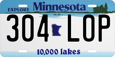 MN license plate 304LOP