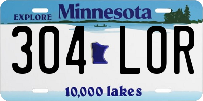 MN license plate 304LOR