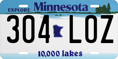 MN license plate 304LOZ