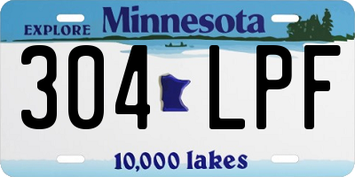 MN license plate 304LPF