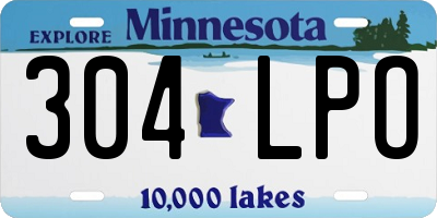 MN license plate 304LPO