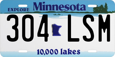 MN license plate 304LSM