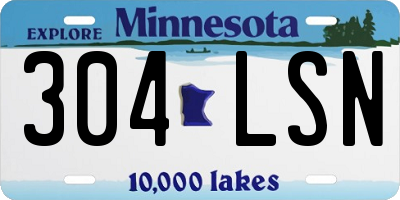 MN license plate 304LSN